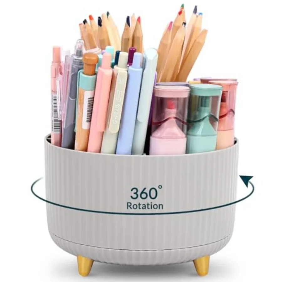 Pencil Pen Holder for Desk, 5 Slots 360-Degree Rotating Desktop Organizer, Cute Desk Organizers and Accessories for School, Hom
Pencil Pen Holder for Desk, 5 Slots 360-Degree Rotating Desktop Organizer, Cute Desk Organizers and Accessories for School, Hom