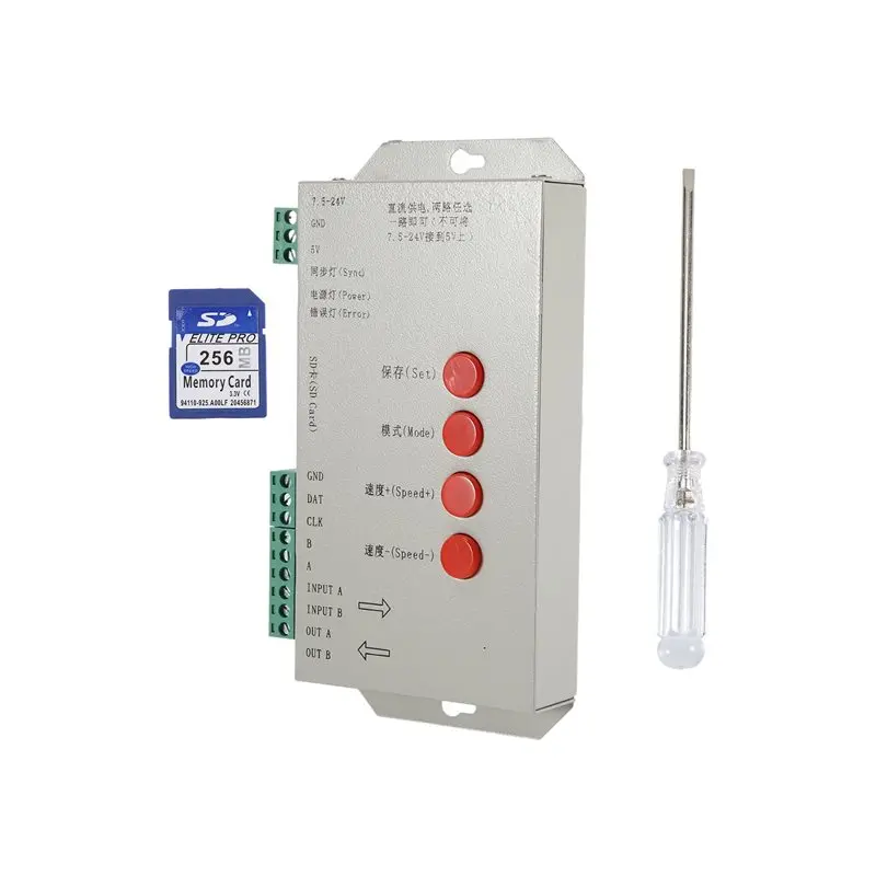 A84E-RGB LED Controller T1000S SD Card 2048Pixels Controller For WS2801 WS2811 WS2812B SK6812 LPD6803 LED Strip Light
A84E-RGB LED Controller T1000S SD Card 2048Pixels Controller For WS2801 WS2811 WS2812B SK6812 LPD6803 LED Strip Light