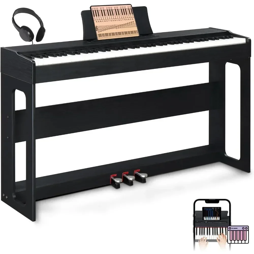 Digital Piano 88-Key Weighted Action Electric Piano with 3-Pedal Unit, Double Bluetooth, Split/Touch/Transpose Control Functions
Digital Piano 88-Key Weighted Action Electric Piano with 3-Pedal Unit, Double Bluetooth, Split/Touch/Transpose Control Functions