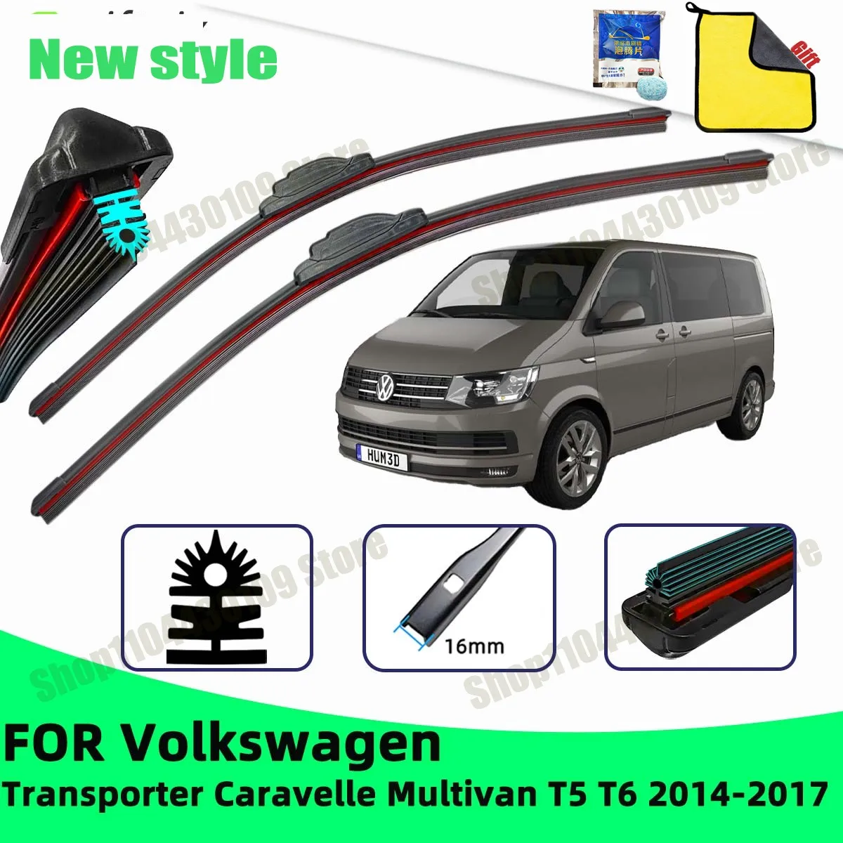 Car Wiper For Volkswagen Transporter Caravelle Multivan T5 T6 2014-2017 Front Windscreen Wipers Double Rubber Car Wiper Blades
Car Wiper For Volkswagen Transporter Caravelle Multivan T5 T6 2014-2017 Front Windscreen Wipers Double Rubber Car Wiper Blades