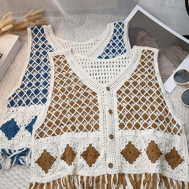 Boring Honey Women's Vintage Crochet Hollow Out Cardigan Vest Chic V-Neck Short Sweater Vest Knitted Open Front Thin Top Women
Boring Honey Women's Vintage Crochet Hollow Out Cardigan Vest Chic V-Neck Short Sweater Vest Knitted Open Front Thin Top Women