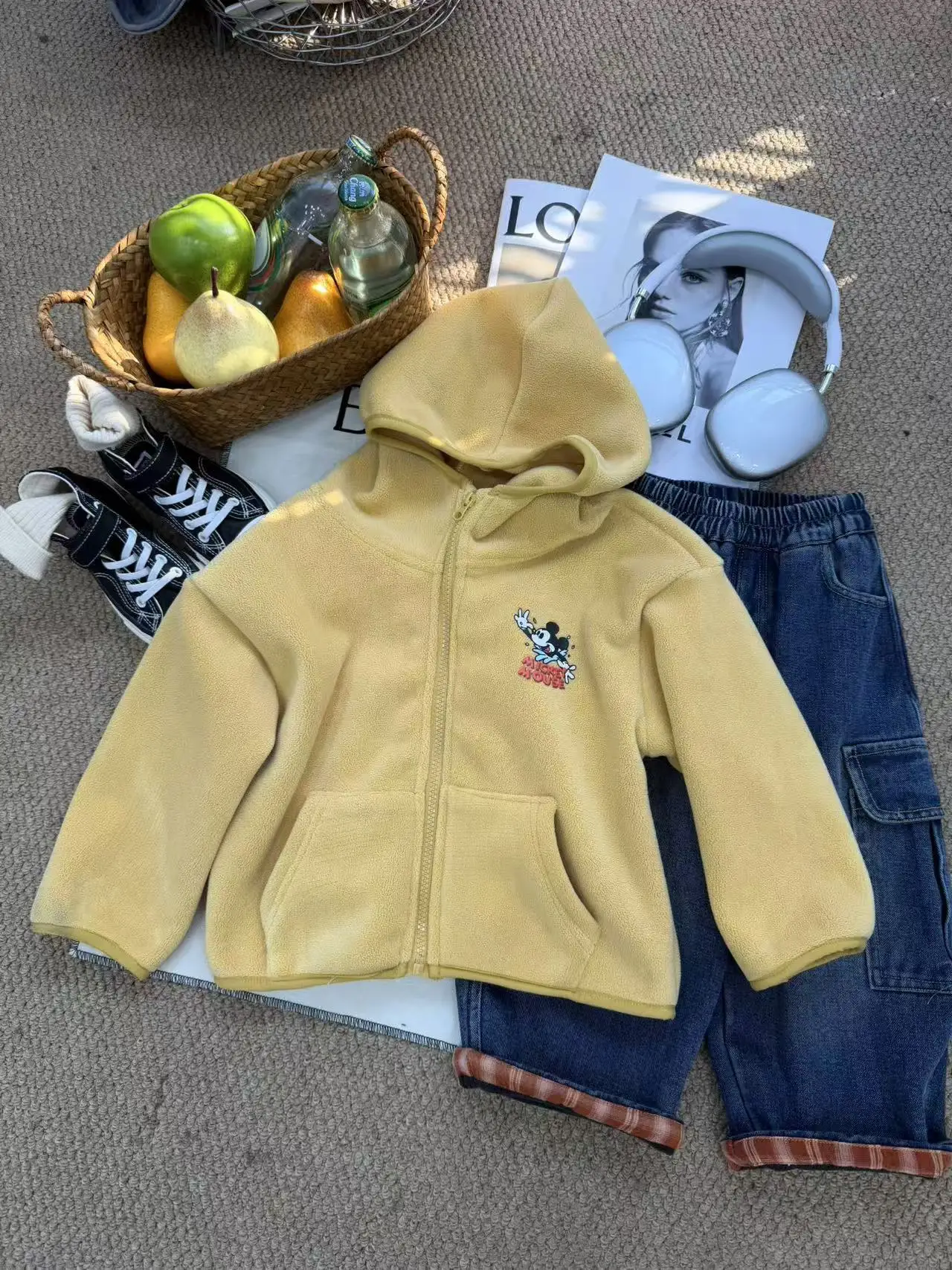 Mickey Fleece Hooded Jacket For Children Korean Casual Fashion Yellow Thick Jackets Autumn Kid's Cartoon Pattern Coat
Mickey Fleece Hooded Jacket For Children Korean Casual Fashion Yellow Thick Jackets Autumn Kid's Cartoon Pattern Coat
