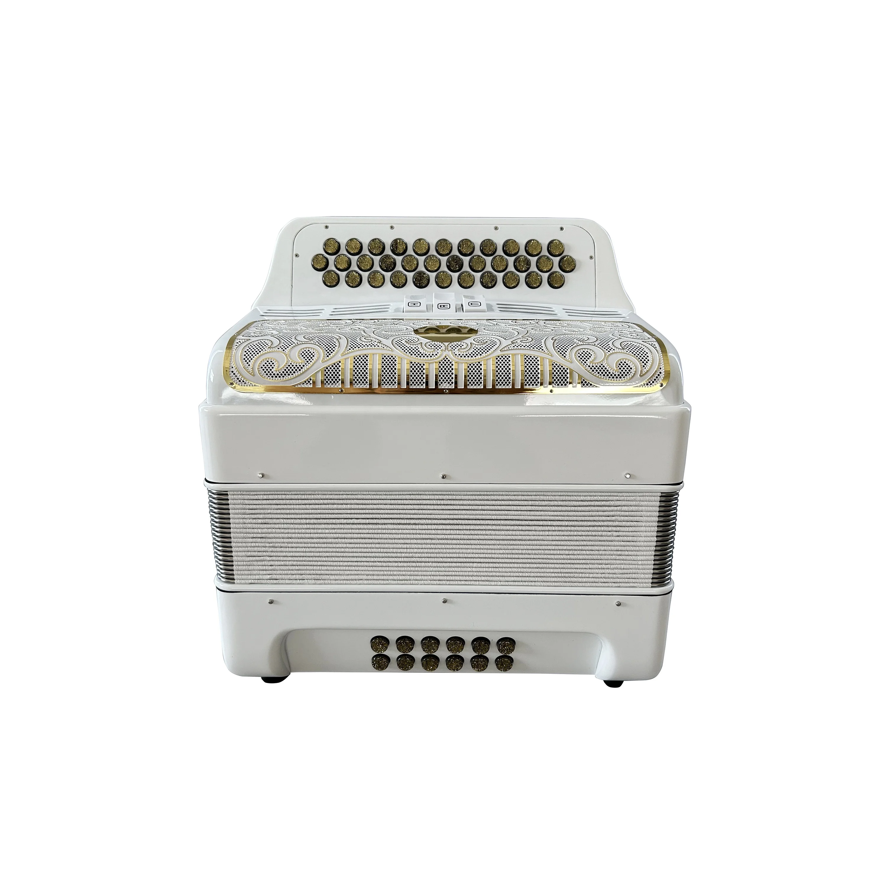 SEASOUND Factory 34 Buttons 12 Bass 3 Registers Bright White Accordion White Gold Grill Gold Buttons Accordions Musical JB3412C
SEASOUND Factory 34 Buttons 12 Bass 3 Registers Bright White Accordion White Gold Grill Gold Buttons Accordions Musical JB3412C