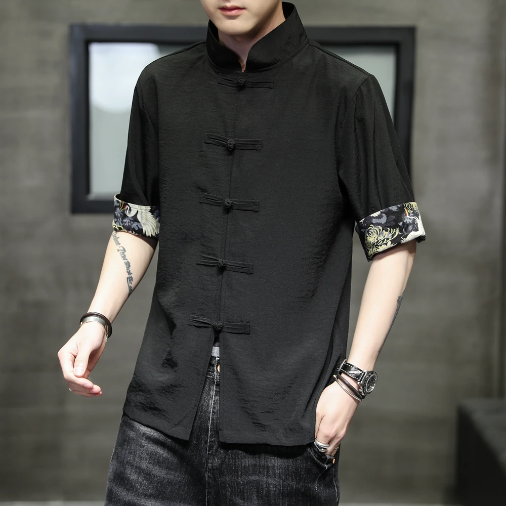 Мужская летняя тонкая свободная рубашка из ледяного шелка с рукавом до локтя, в стиле танчжуан, для ношения в качестве верхней одежды
Мужская летняя тонкая свободная рубашка из ледяного шелка с рукавом до локтя, в стиле танчжуан, для ношения в качестве верхней одежды