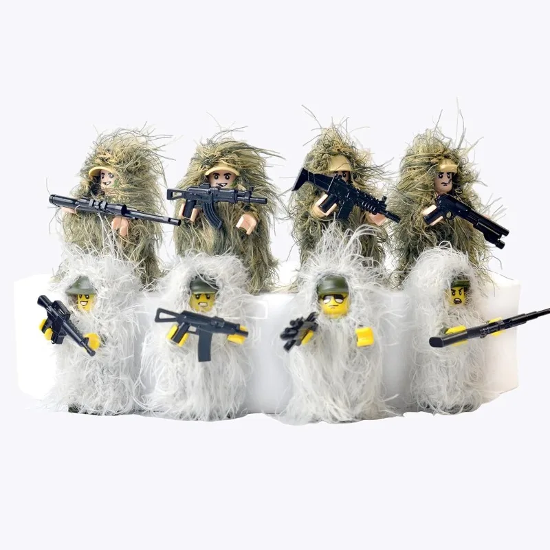 The military and police series wear hidden grass and snow, wool Geely camouflage clothes and building block humanoid dolls.
The military and police series wear hidden grass and snow, wool Geely camouflage clothes and building block humanoid dolls.
