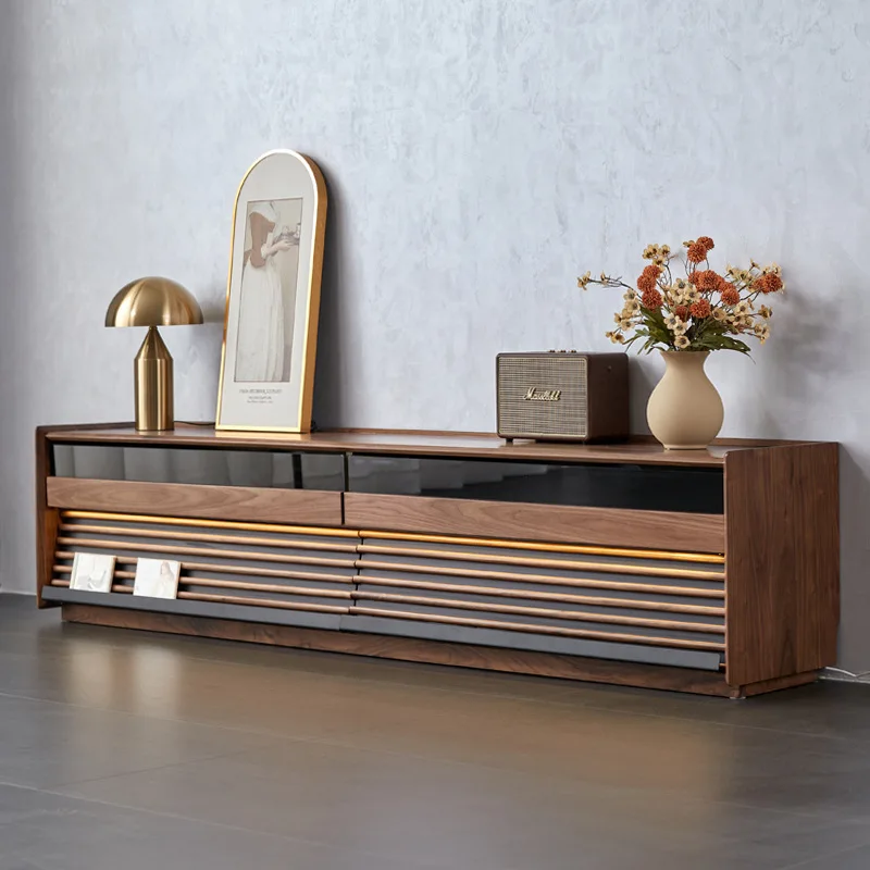 American all-solid wood TV cabinet North American black walnut small apartment living room cherry wood furniture modern simple
American all-solid wood TV cabinet North American black walnut small apartment living room cherry wood furniture modern simple