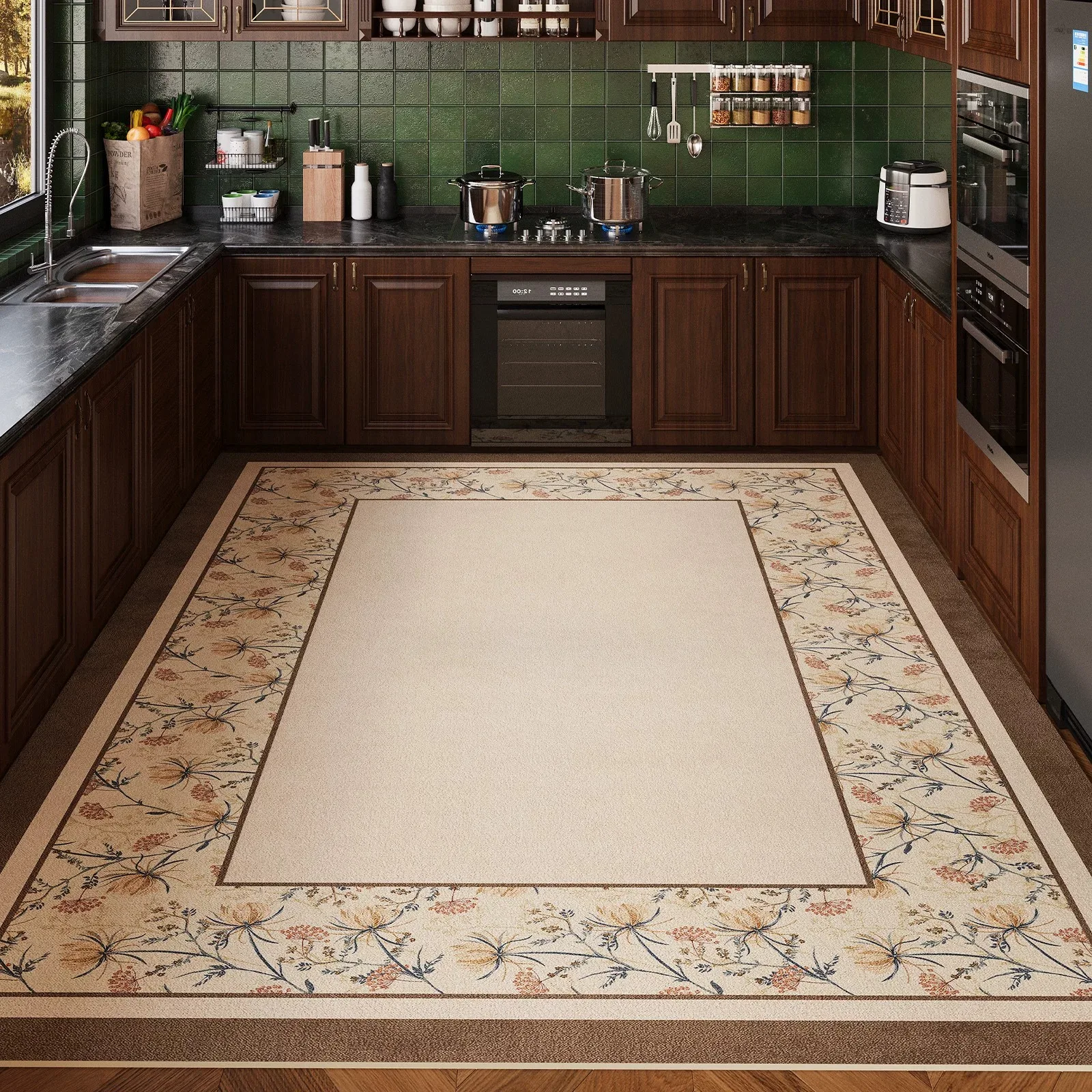 Floral Kitchen Mat Non-slip Carpet PVC Leather Washable Rug Oil-proof Waterproof Floor Mats Light Luxury Tapis De Cuisine 주방매트
Floral Kitchen Mat Non-slip Carpet PVC Leather Washable Rug Oil-proof Waterproof Floor Mats Light Luxury Tapis De Cuisine 주방매트