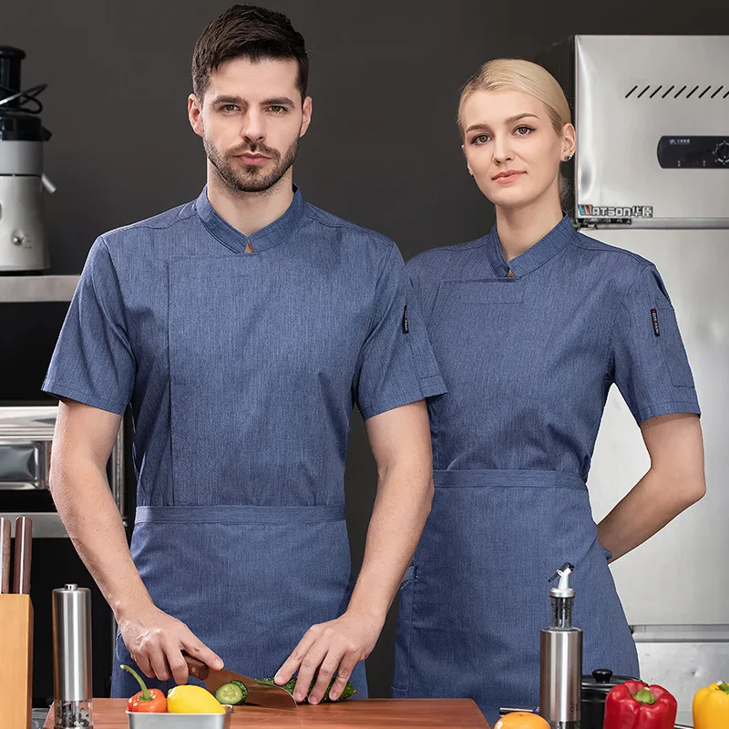 Hotel Restaurant Kitchen Work Uniform Short Sleeve Chef Jacket Bakery Pastry Chef Summer White Kitchen Coat
Hotel Restaurant Kitchen Work Uniform Short Sleeve Chef Jacket Bakery Pastry Chef Summer White Kitchen Coat