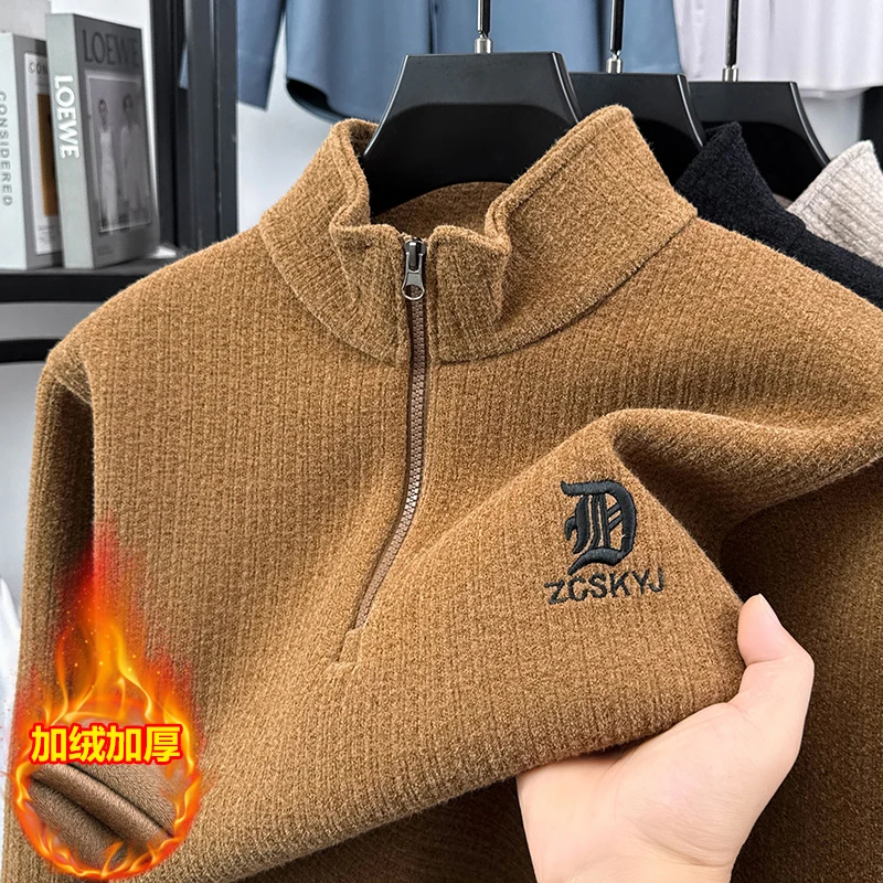 Joker Semi-zipper Men's Sweater in Winter Plus Velvet Padded One Cashmere Sweater Warm Sweater
Joker Semi-zipper Men's Sweater in Winter Plus Velvet Padded One Cashmere Sweater Warm Sweater