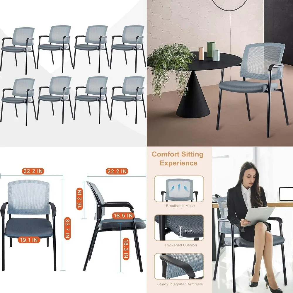 New Classic Reception Guest Chair with Mesh Back and Armrests, Ergonomic Stacking Chair with Thickened Seat Cushion for Office
New Classic Reception Guest Chair with Mesh Back and Armrests, Ergonomic Stacking Chair with Thickened Seat Cushion for Office