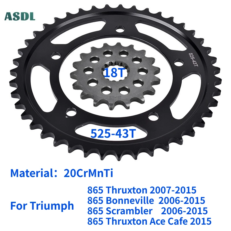 Motor 525 43T 18T Front Rear Sprocket For Triumph 865 Thruxton Bonneville T100 Newchurch SE Steve Mc 865 Scrambler Thruxton Ace
Motor 525 43T 18T Front Rear Sprocket For Triumph 865 Thruxton Bonneville T100 Newchurch SE Steve Mc 865 Scrambler Thruxton Ace