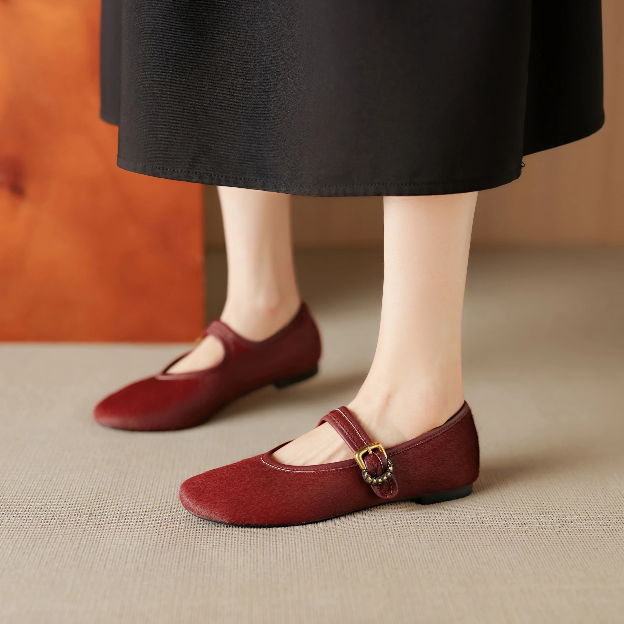 Genuine Leather Horsehair Womens Mary Janes Shoes, Square Toe Low heel Shallow Belt Buckle High Heels,Fashion Womens Shoes
Genuine Leather Horsehair Womens Mary Janes Shoes, Square Toe Low heel Shallow Belt Buckle High Heels,Fashion Womens Shoes