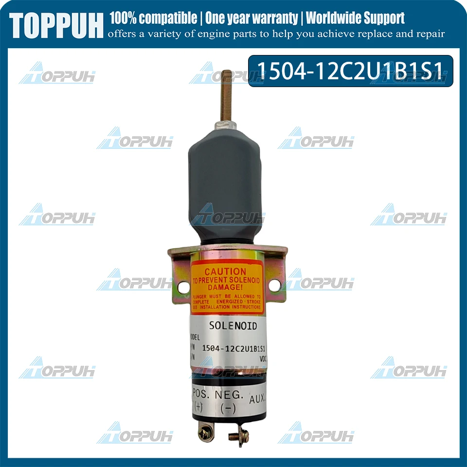 12V 1504-12C2U1B1S1 Fuel Shutoff Solenoid For Kubota DF-750 (2 terminals)
12V 1504-12C2U1B1S1 Fuel Shutoff Solenoid For Kubota DF-750 (2 terminals)