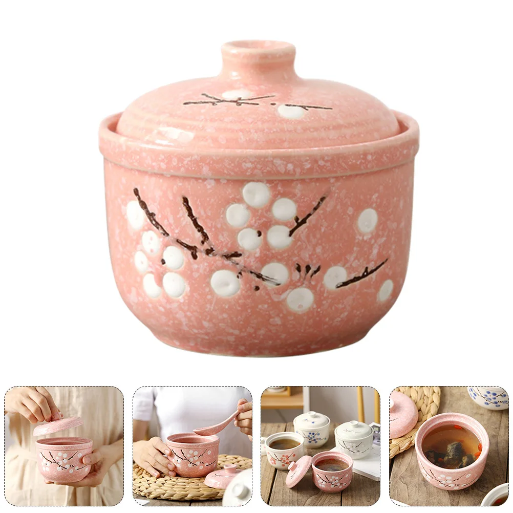 Pink Ceramic Stew Bowl Lid Design Practical Exquisite Pattern Soup Bowls Kitchen Supplies Edible Bird's Nest Steamed Egg
Pink Ceramic Stew Bowl Lid Design Practical Exquisite Pattern Soup Bowls Kitchen Supplies Edible Bird's Nest Steamed Egg