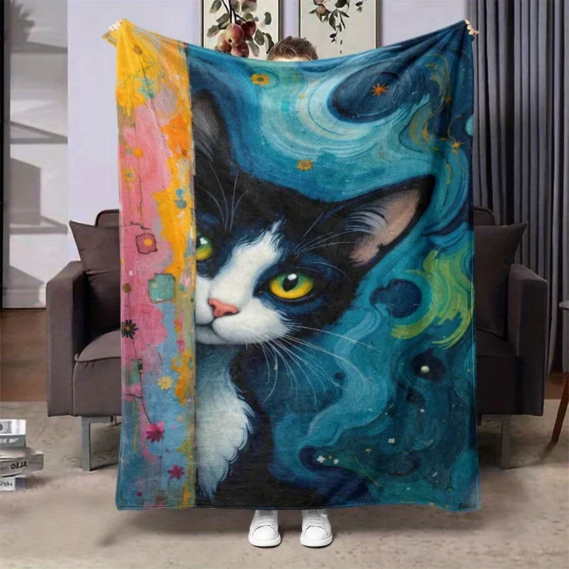 pc Whimsical Cat Cosmic Design Flannel Blanket Soft Warm AllSeason Throw with Vibrant Space Art Print Perfect for Home
pc Whimsical Cat Cosmic Design Flannel Blanket Soft Warm AllSeason Throw with Vibrant Space Art Print Perfect for Home