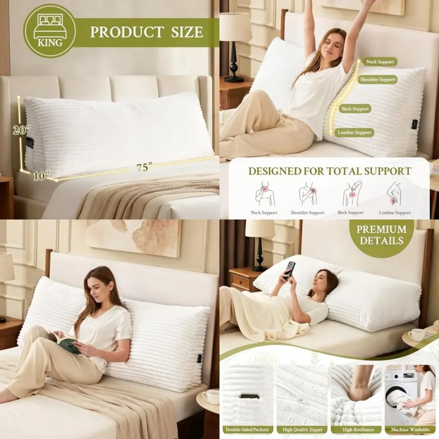 Headboard Pillow, Headboard Wedge Pillow, Back Rest Pillows for Sitting, Reading, Wor, Triangle Pillow with Removable Cover, Da
Headboard Pillow, Headboard Wedge Pillow, Back Rest Pillows for Sitting, Reading, Wor, Triangle Pillow with Removable Cover, Da