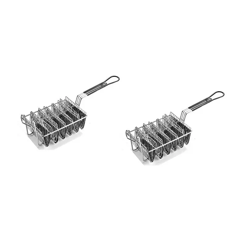 AC76-2Pcs Taco Fryer Basket, Taco Shell Fryer, Holds Shells Deep Fryer Taco Holders Basket With Grip Handle
AC76-2Pcs Taco Fryer Basket, Taco Shell Fryer, Holds Shells Deep Fryer Taco Holders Basket With Grip Handle