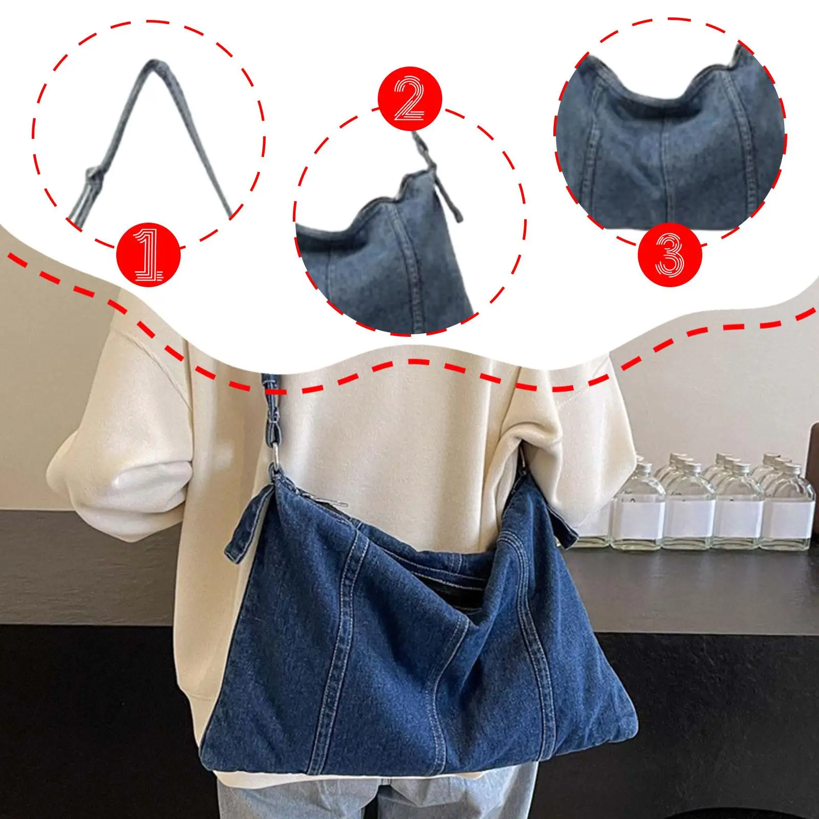 Women Shoulder Bag Stylish Zipper Denim Crossbody Bag for Women Travel Girls
Women Shoulder Bag Stylish Zipper Denim Crossbody Bag for Women Travel Girls