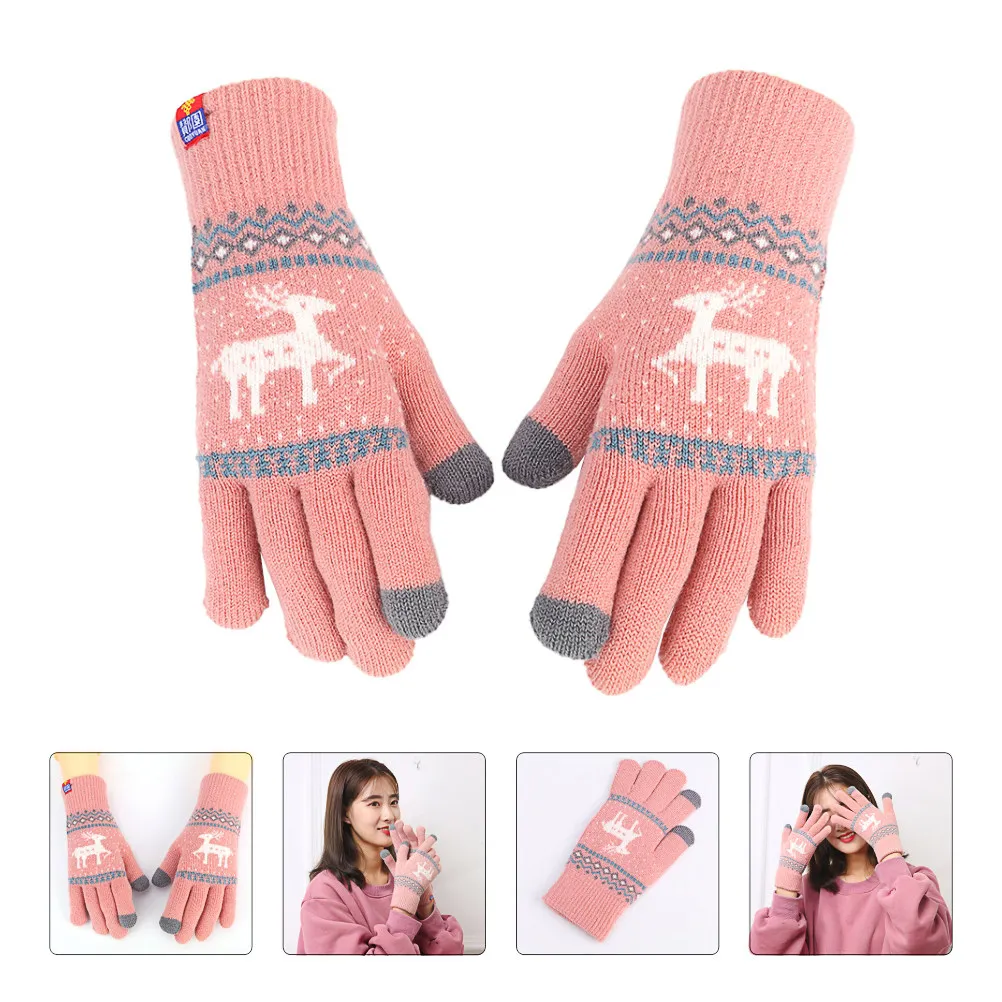 1 пара зимних перчаток с сенсорным экраном, женские вязаные теплые перчатки с жаккардовым рождественским узором для холодной погоды на открытом воздухе
1 пара зимних перчаток с сенсорным экраном, женские вязаные теплые перчатки с жаккардовым рождественским узором для холодной погоды на открытом воздухе