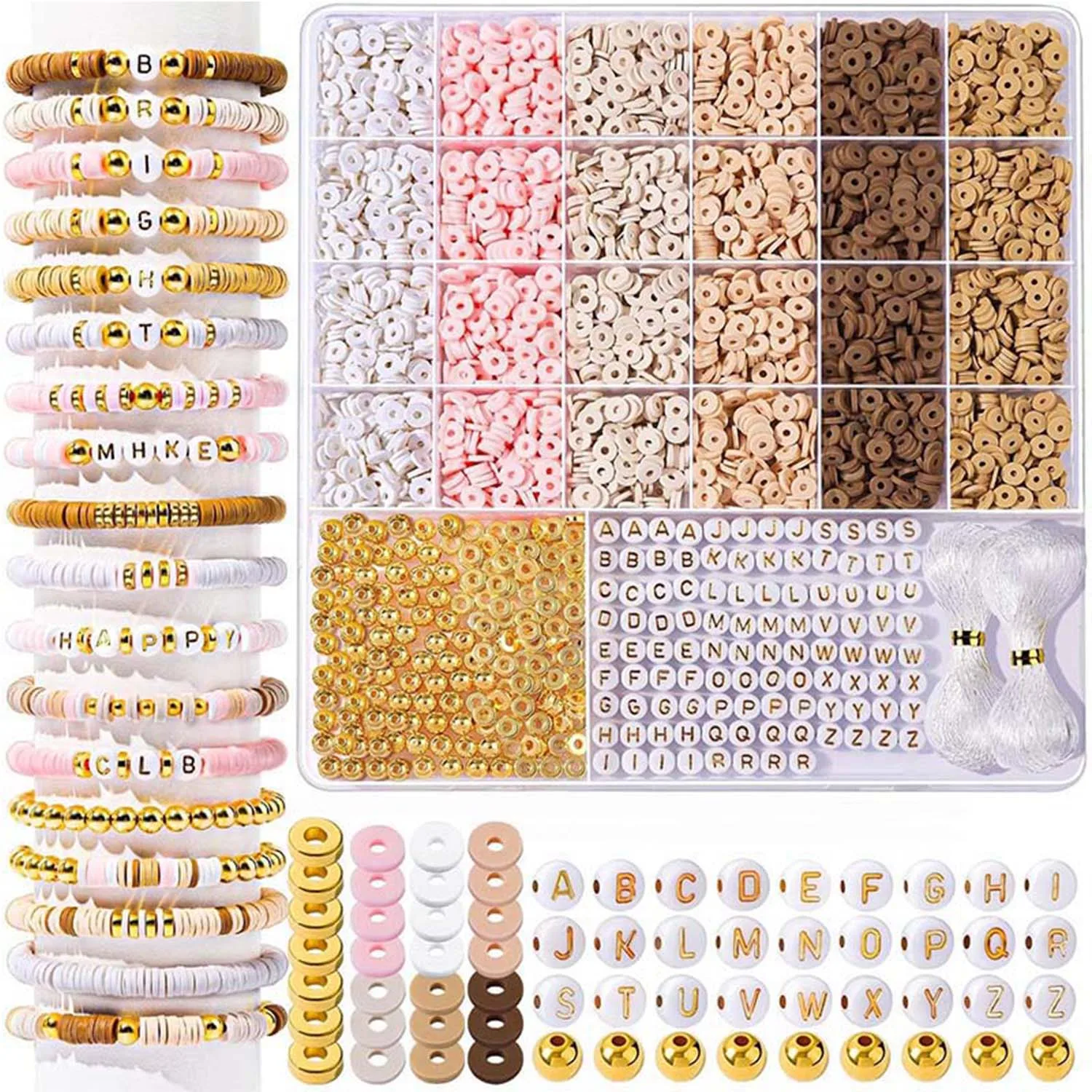 3906PCS Pink Bracelet Set Clay Beads Bracelet Kit with Gold Beads and Letter Beads Friendship Beads Bracelet Kit for Making
3906PCS Pink Bracelet Set Clay Beads Bracelet Kit with Gold Beads and Letter Beads Friendship Beads Bracelet Kit for Making