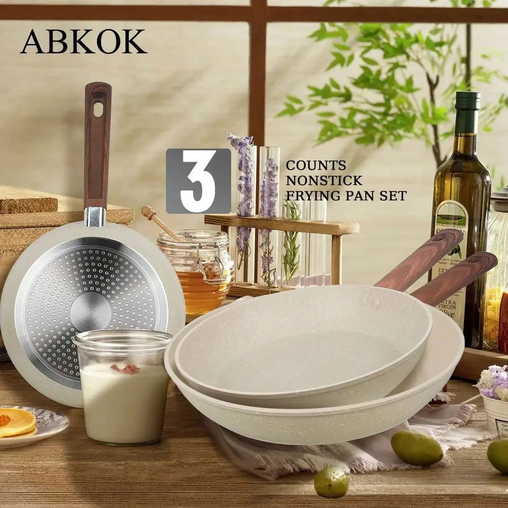 Frying Pan Set Of 3 With 7.8 9.4 11Inch Granite Skillet Pans,Nonstick Steak Egg Pancake Pan Sauce Pan, Chefs Pan, Home Kitchen
Frying Pan Set Of 3 With 7.8 9.4 11Inch Granite Skillet Pans,Nonstick Steak Egg Pancake Pan Sauce Pan, Chefs Pan, Home Kitchen