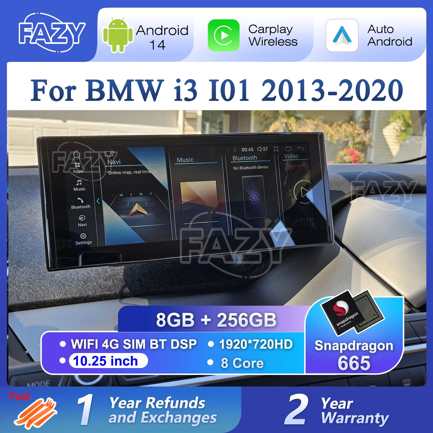 Android 14 авто радио CarPlay сенсорный экран для BMW i3 I01 NBT EVO System 2013-2020 интеллектуальный мультимедийный плеер GPS DSP Netflix
Android 14 авто радио CarPlay сенсорный экран для BMW i3 I01 NBT EVO System 2013-2020 интеллектуальный мультимедийный плеер GPS DSP Netflix