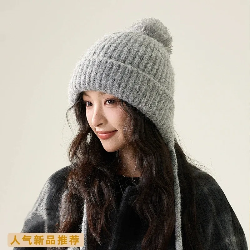 Women Autumn and Winter Sweet Knitted Pom-pom Pullover Hats Korean Casual Ear Protection Warm Beanies Cap
Women Autumn and Winter Sweet Knitted Pom-pom Pullover Hats Korean Casual Ear Protection Warm Beanies Cap