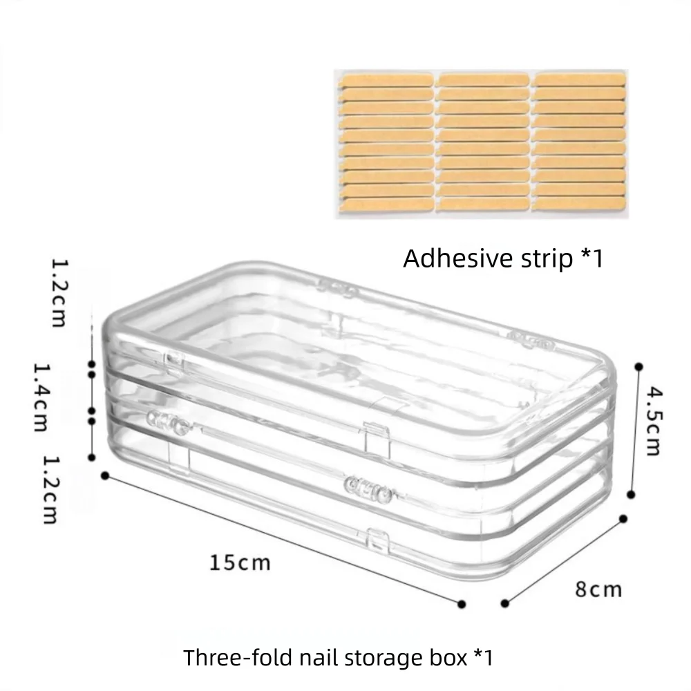 Transparent Nail Art Storage Box Dustproof Large Capacity Artificial Nails Organizer Three-Fold Press-on Nails Display Stand
Transparent Nail Art Storage Box Dustproof Large Capacity Artificial Nails Organizer Three-Fold Press-on Nails Display Stand