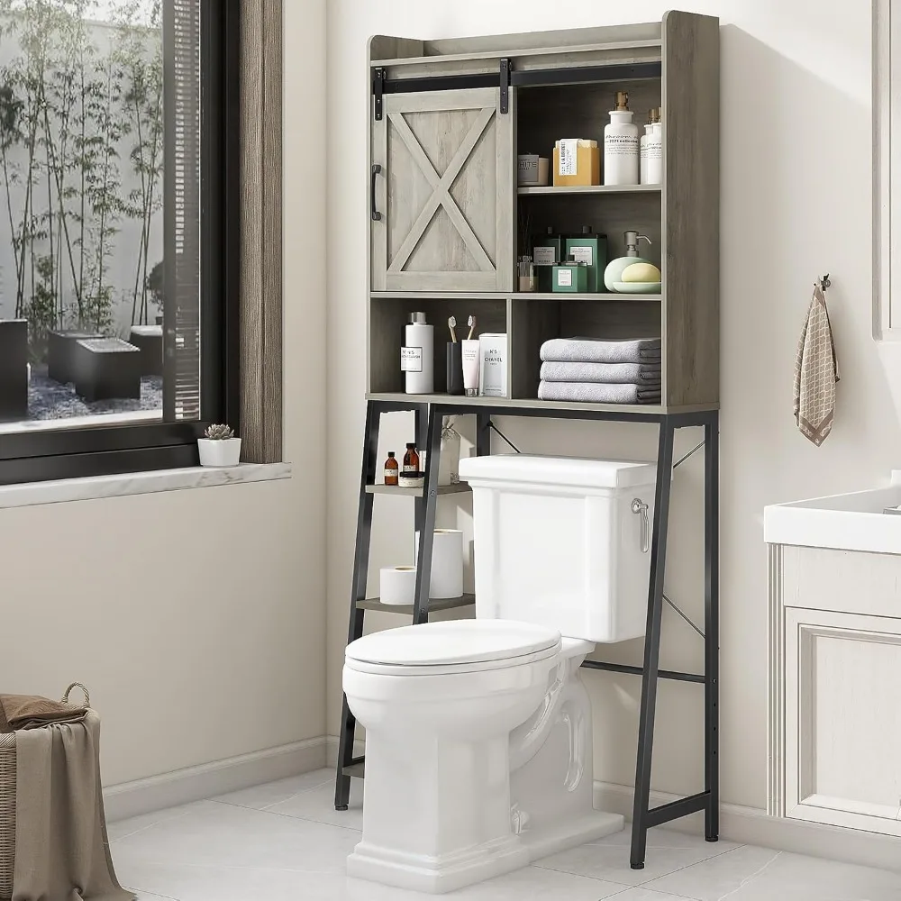 Over The Toilet Storage Cabinet, Farmhouse Storage Cabinet Over Toilet with Sliding Barn Door,Home Space-Saving Toilet Rack.
Over The Toilet Storage Cabinet, Farmhouse Storage Cabinet Over Toilet with Sliding Barn Door,Home Space-Saving Toilet Rack.