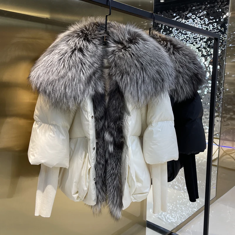 White Duck Down Jacket for Women, Warm Loose Coat, Natural Real Fox Fur Collar, Thick Luxury Outerwear, New, Winter, 2023
White Duck Down Jacket for Women, Warm Loose Coat, Natural Real Fox Fur Collar, Thick Luxury Outerwear, New, Winter, 2023
