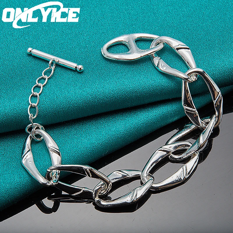 925 Sterling Silver Bracelets For Men's Geometry Loop Chain Bracelet Fashion Party European Style Charm Jewelry Accessories
925 Sterling Silver Bracelets For Men's Geometry Loop Chain Bracelet Fashion Party European Style Charm Jewelry Accessories