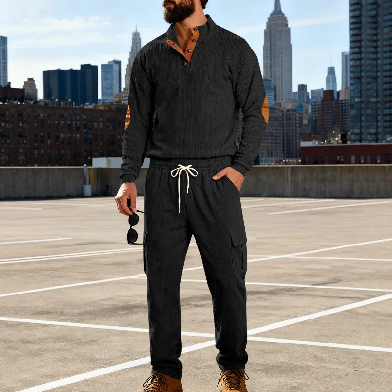 2026 Autumn Winter New Men Loose Standing Collar Henley Button Corduroy Suit Casual Top Straight Leg Work Pants
2026 Autumn Winter New Men Loose Standing Collar Henley Button Corduroy Suit Casual Top Straight Leg Work Pants