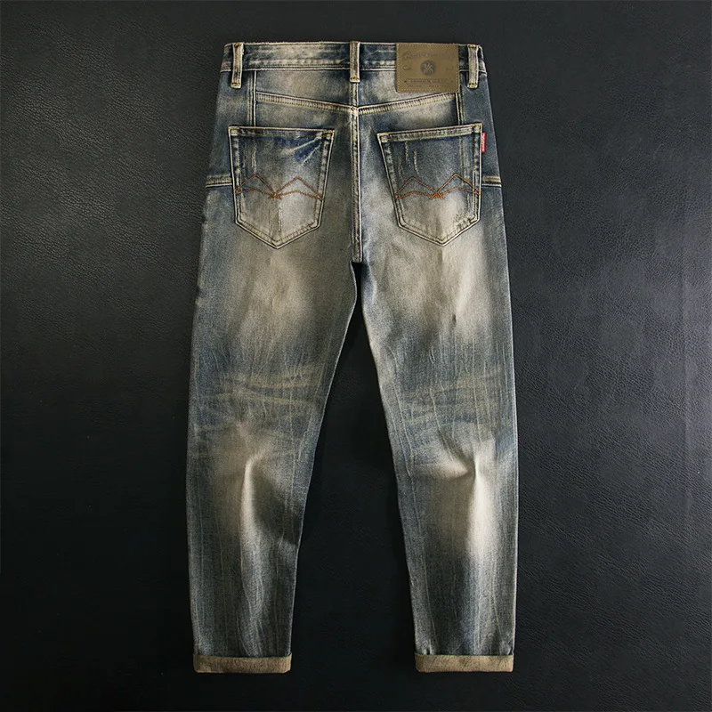 Американские джинсы в стиле ретро, мужские маленькие прямые уличные ностальгические элитные модные брюки, осенние и зимние стили
Американские джинсы в стиле ретро, мужские маленькие прямые уличные ностальгические элитные модные брюки, осенние и зимние стили