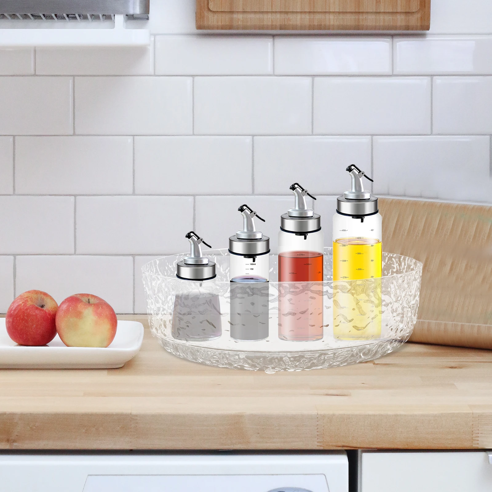 Rotating Spice Storage Rack Condiment Organizer Plastic Turntable Kitchen Bathroom Makeup Tray Rotatable Seasoning Holder
Rotating Spice Storage Rack Condiment Organizer Plastic Turntable Kitchen Bathroom Makeup Tray Rotatable Seasoning Holder