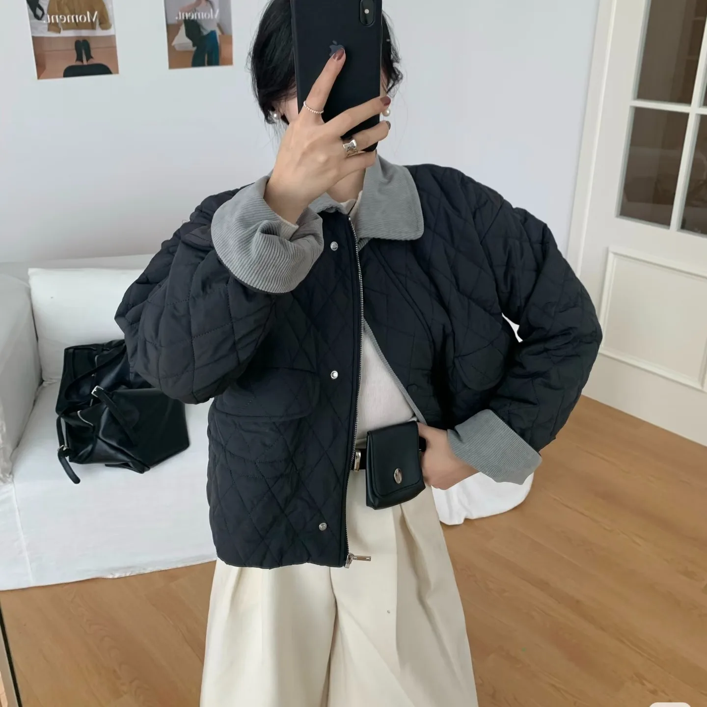 Women's Cotton Jaet Collar Loose Fit Retro Chic Autumn Winter Diamond Pattern Sweetened Fraance Sle Long Sve Top
Women's Cotton Jaet Collar Loose Fit Retro Chic Autumn Winter Diamond Pattern Sweetened Fraance Sle Long Sve Top