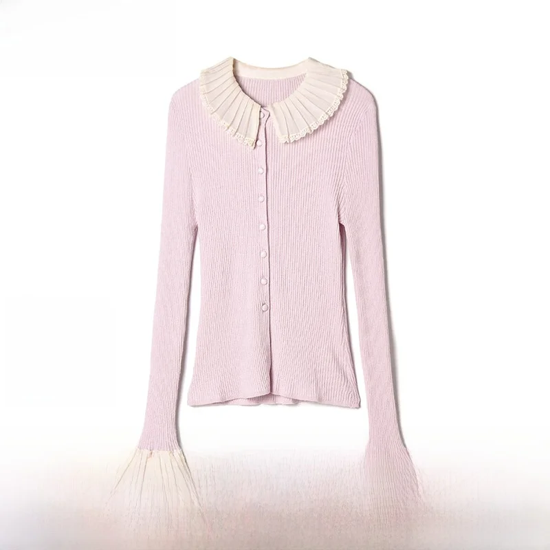 Женский открытый кардиган из смесовой шерсти Sweet Sle с воротником с рюшами, 9 м, очаровательный зимний модный повседневный длинный трикотаж
Женский открытый кардиган из смесовой шерсти Sweet Sle с воротником с рюшами, 9 м, очаровательный зимний модный повседневный длинный трикотаж