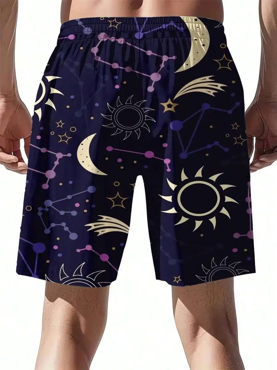 Cosmic Sun Moon And Stars Print Swim Shorts For Men Casual Beach Sports
Cosmic Sun Moon And Stars Print Swim Shorts For Men Casual Beach Sports