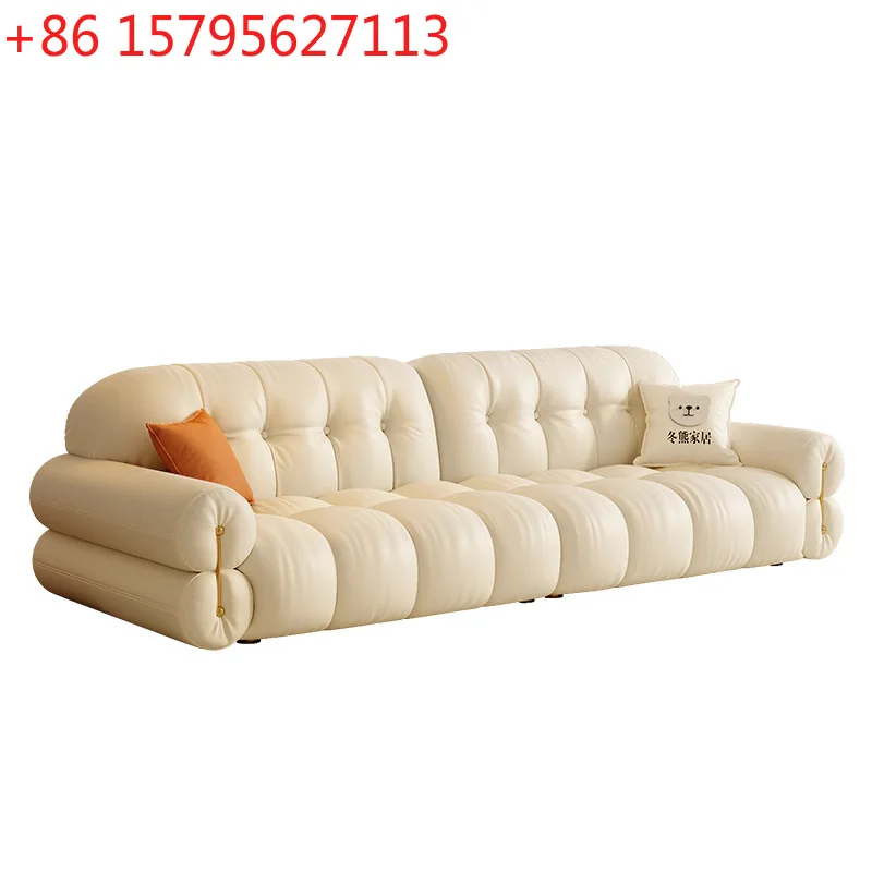 Cloud sofa French cream style living room small apartment light luxury white leather sofa
Cloud sofa French cream style living room small apartment light luxury white leather sofa
