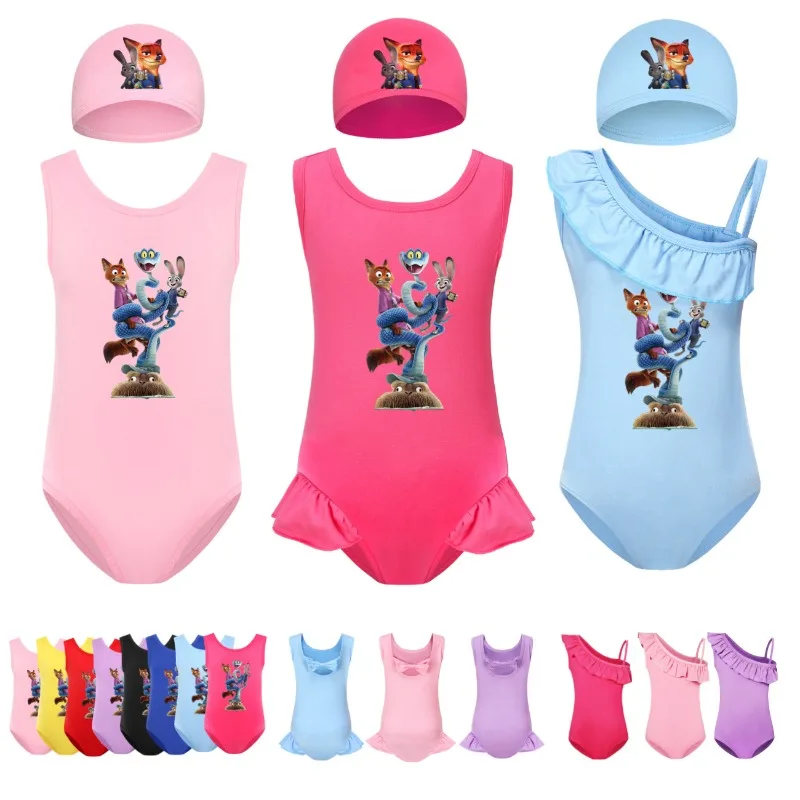 Zootopia Children's Bikini Set Nick and Judy Children's Swimwear Made of Polyester One-piece Bikini Swimwear and Swimming Cap
Zootopia Children's Bikini Set Nick and Judy Children's Swimwear Made of Polyester One-piece Bikini Swimwear and Swimming Cap