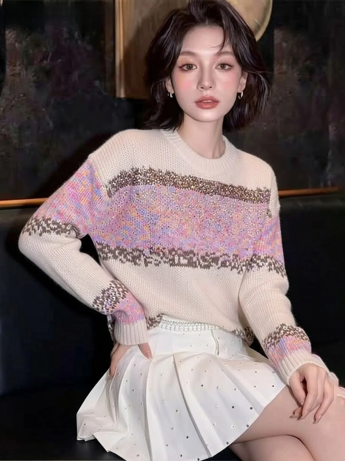 Женский вязаный свитер La Chapelle с полосатым узором, плотный, с термоэффектом, для весны, осени и зимы, для ношения под одеждой
Женский вязаный свитер La Chapelle с полосатым узором, плотный, с термоэффектом, для весны, осени и зимы, для ношения под одеждой