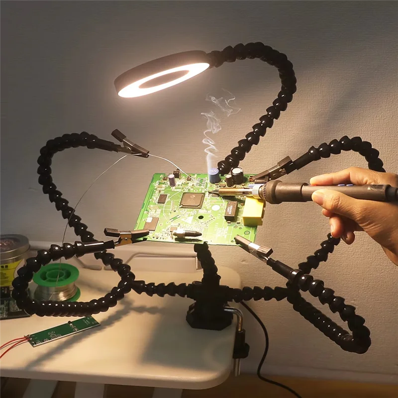 Инструмент для пайки, руки помощи, USB перезаряжаемый фонарик, 3-кратная лупа, паяльная станция, инструмент для ремонта сварки
Инструмент для пайки, руки помощи, USB перезаряжаемый фонарик, 3-кратная лупа, паяльная станция, инструмент для ремонта сварки
