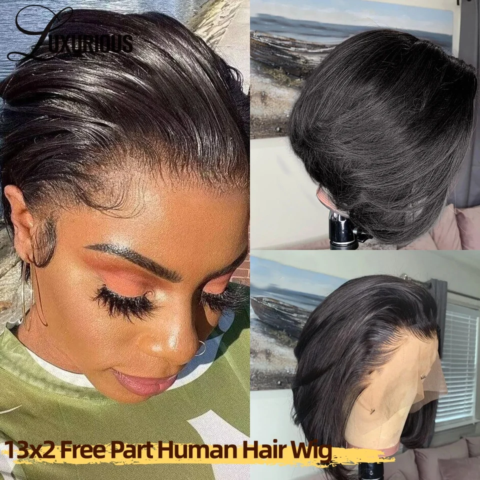 Pixie Cut Short Bob Wavy Wigs Human Hair Brazilian Remy Tiny Knots Black 13X2 Lace Frontal Wigs For Women 180% Density 8inch
Pixie Cut Short Bob Wavy Wigs Human Hair Brazilian Remy Tiny Knots Black 13X2 Lace Frontal Wigs For Women 180% Density 8inch