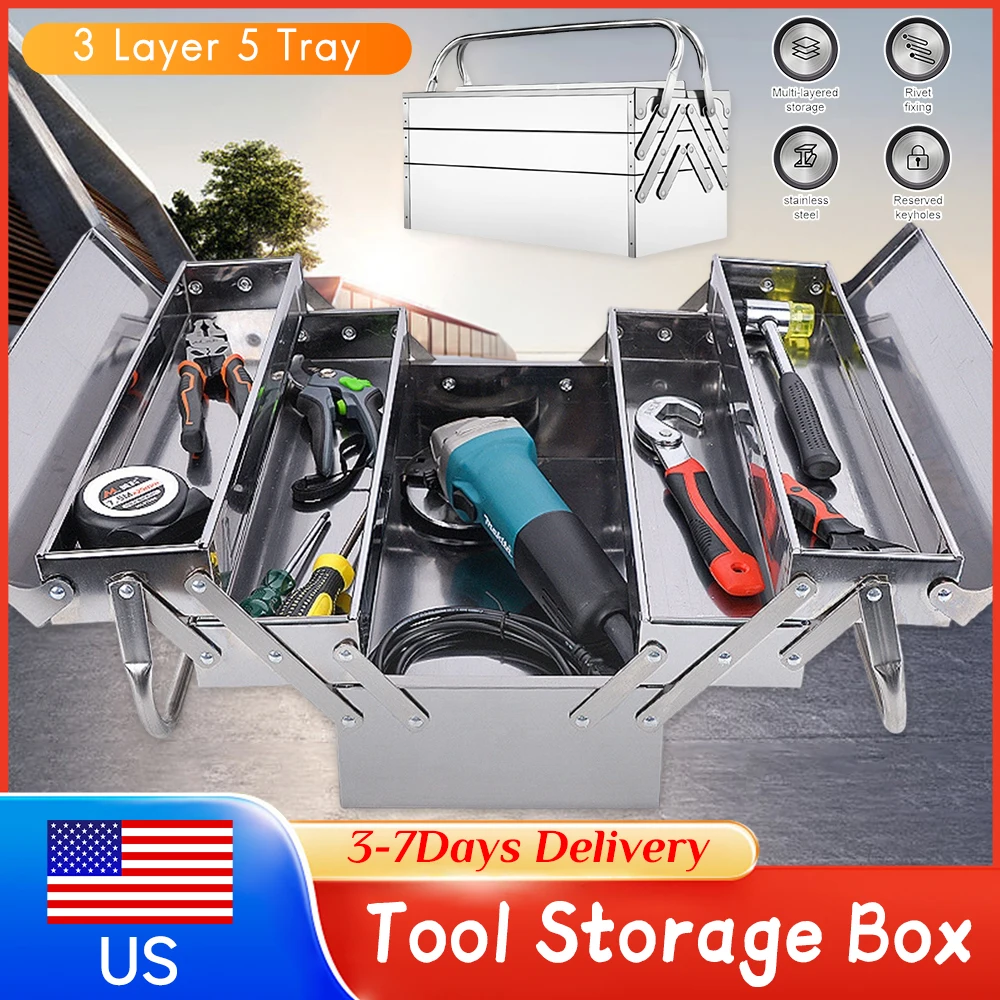 3 Level 5 Retractable Tray Cantilever Tool Box Stainless Folding Hardware Storage Organizer for Auto Repair Workshop Maintenance
3 Level 5 Retractable Tray Cantilever Tool Box Stainless Folding Hardware Storage Organizer for Auto Repair Workshop Maintenance