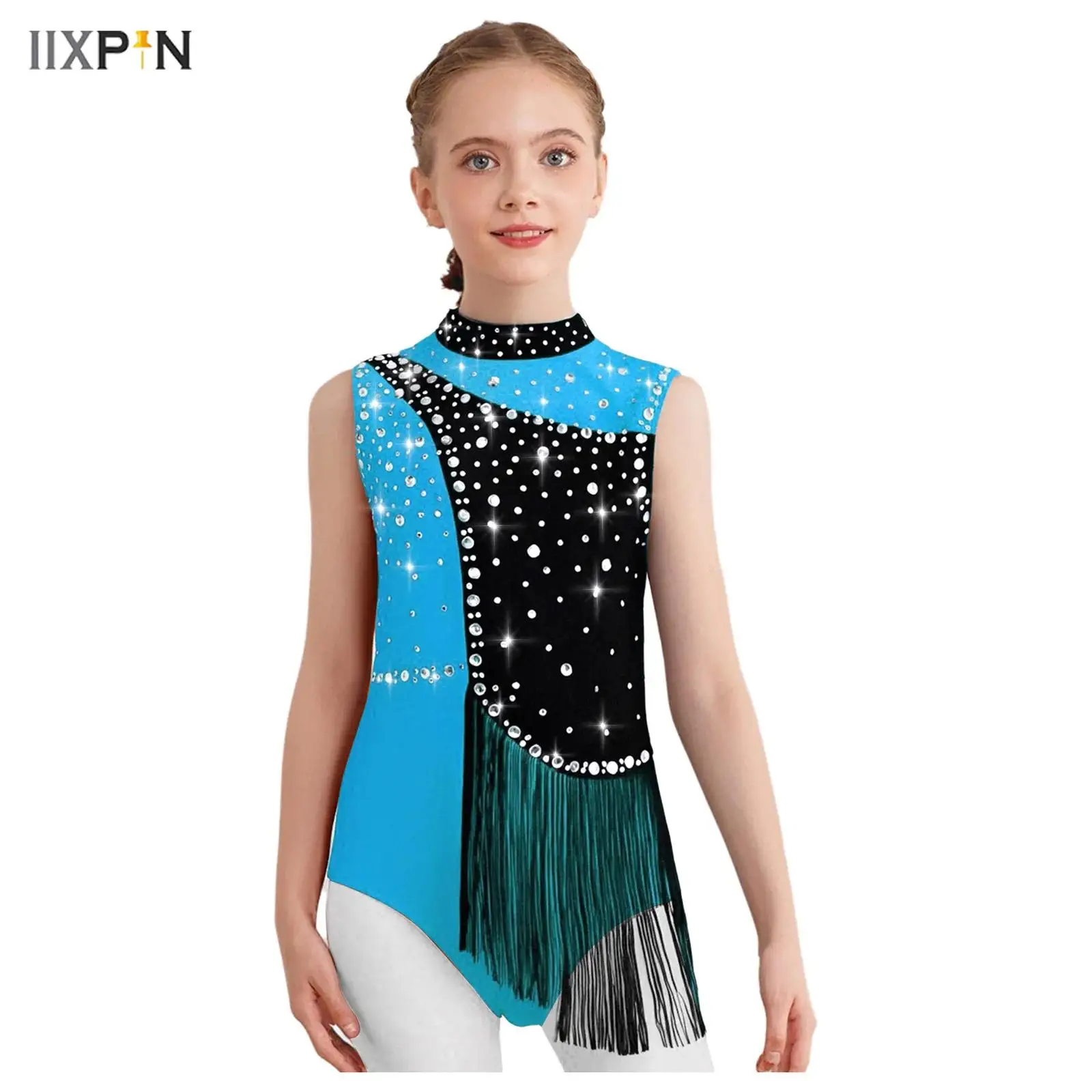 Kids Girls Gymnastics Dance Leotard Sleeveless Shiny Rhinestones Tassels Bodysuit Figure Skating Ballet Latin Jazz Dancewear
Kids Girls Gymnastics Dance Leotard Sleeveless Shiny Rhinestones Tassels Bodysuit Figure Skating Ballet Latin Jazz Dancewear