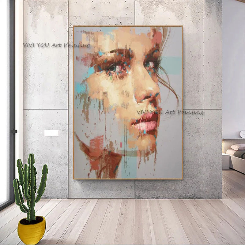 Handpainted Woman Portrait Oil Painting On Canvas Woman Face Large Wall Art Home Decor Pop Art For Home Decor Living Room
Handpainted Woman Portrait Oil Painting On Canvas Woman Face Large Wall Art Home Decor Pop Art For Home Decor Living Room