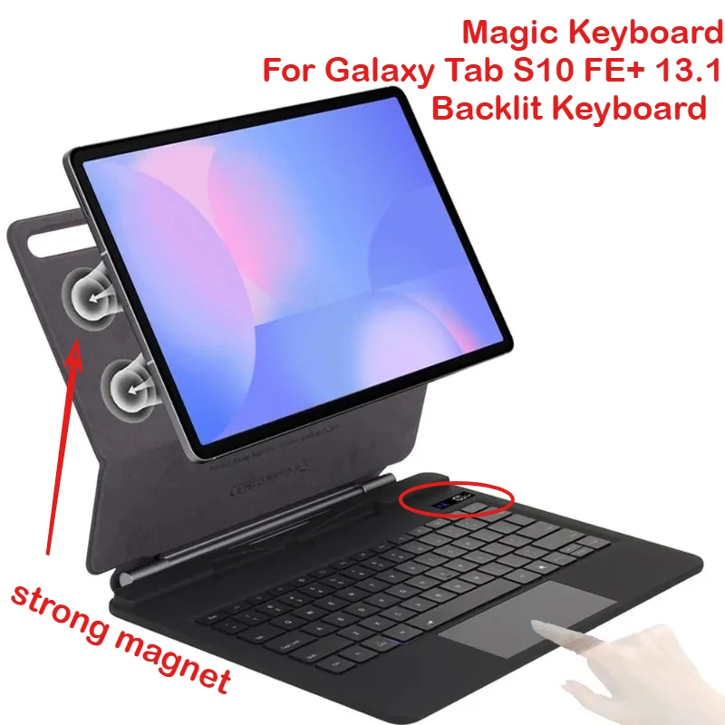 NEW Magic Keyboard Battery Display for 2025 Samsung Galaxy Tab S10 FE Plus + 13.1" SM-X620 X626B Backlit Trackpad Keyboard Cover
NEW Magic Keyboard Battery Display for 2025 Samsung Galaxy Tab S10 FE Plus + 13.1" SM-X620 X626B Backlit Trackpad Keyboard Cover