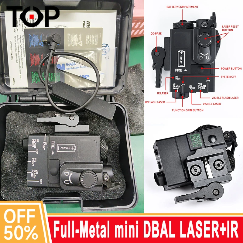 WADSN MINI DBAL Metal Hunting Lamp Red Blue Green Dot IR Sight Laser NO White LED Light Tactical Weapon Flashlight DBAL-A2 Mount
WADSN MINI DBAL Metal Hunting Lamp Red Blue Green Dot IR Sight Laser NO White LED Light Tactical Weapon Flashlight DBAL-A2 Mount