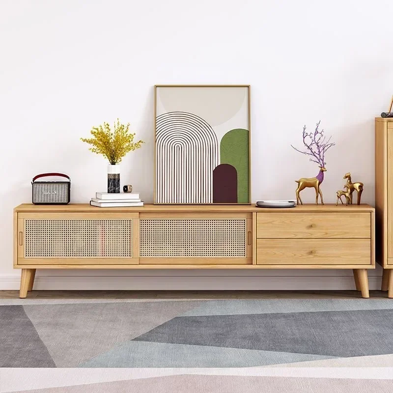 Hot sales Durable and stable rattan element style TV cabinet with lockers living room custom TV cabinet
Hot sales Durable and stable rattan element style TV cabinet with lockers living room custom TV cabinet