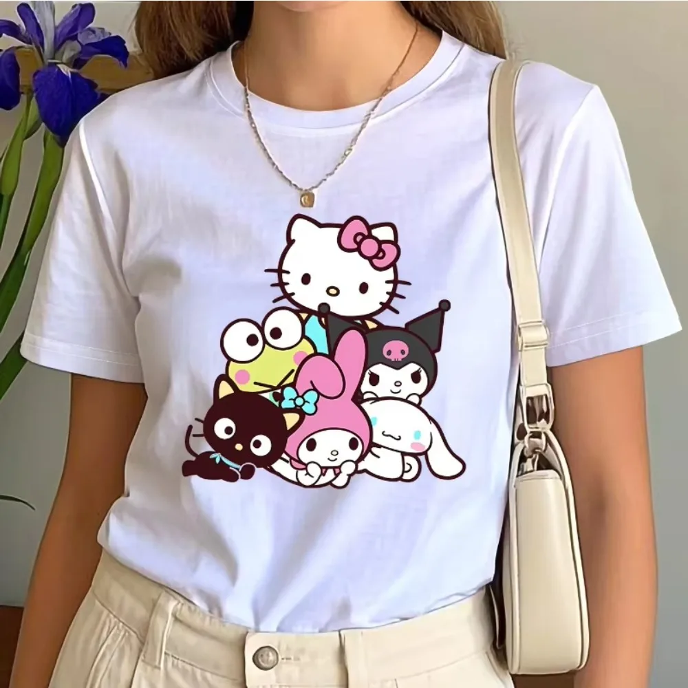 MINISO Hello Kitty and Friends Pattern T-shirt Round Neck Short Sleeved Design with Keroppi Cinnamoroll Fashion Women's Clothing
MINISO Hello Kitty and Friends Pattern T-shirt Round Neck Short Sleeved Design with Keroppi Cinnamoroll Fashion Women's Clothing