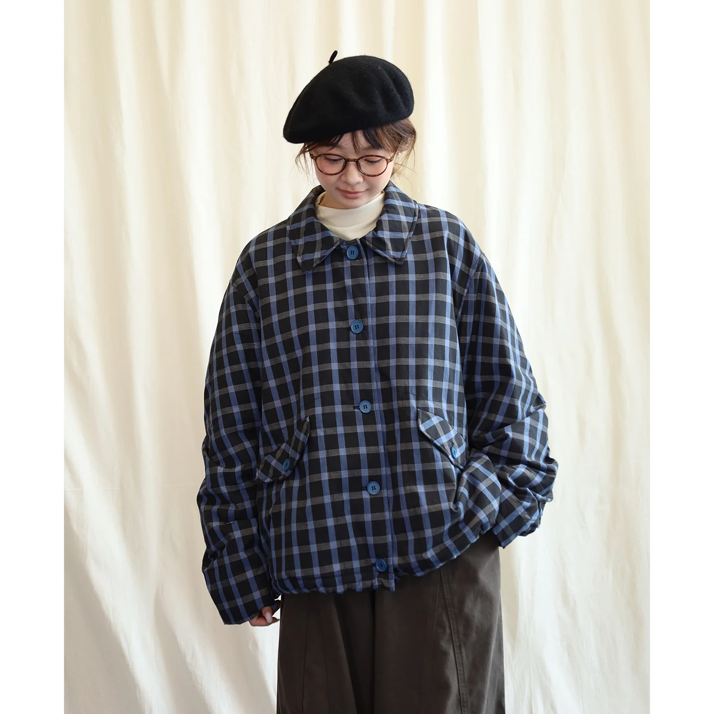 Lightweight Blue Plaid Collar Cotton Jaet Trendy Commute Sle Women's Faion Loose Fit Long Sve Winter Coat
Lightweight Blue Plaid Collar Cotton Jaet Trendy Commute Sle Women's Faion Loose Fit Long Sve Winter Coat